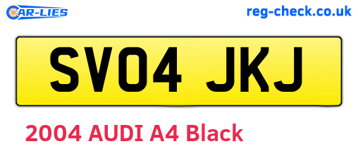 SV04JKJ are the vehicle registration plates.