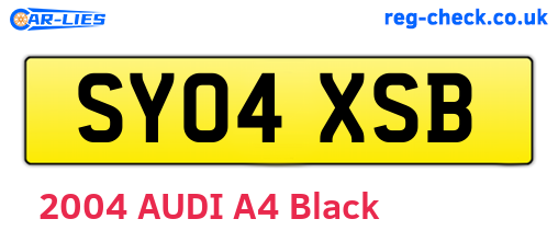 SY04XSB are the vehicle registration plates.