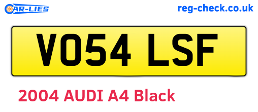VO54LSF are the vehicle registration plates.