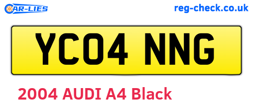 YC04NNG are the vehicle registration plates.