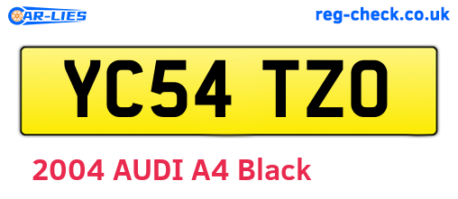 YC54TZO are the vehicle registration plates.