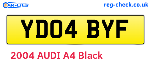YD04BYF are the vehicle registration plates.