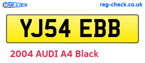 YJ54EBB are the vehicle registration plates.
