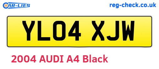 YL04XJW are the vehicle registration plates.