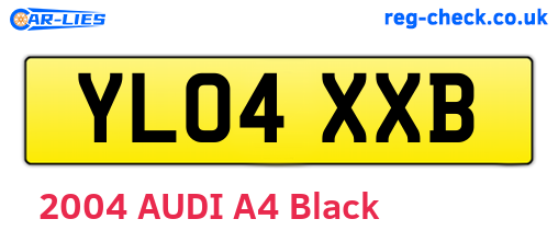 YL04XXB are the vehicle registration plates.
