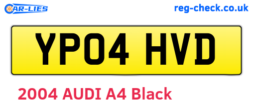 YP04HVD are the vehicle registration plates.