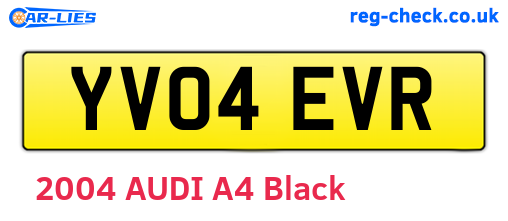 YV04EVR are the vehicle registration plates.