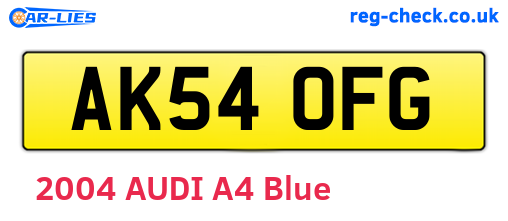 AK54OFG are the vehicle registration plates.