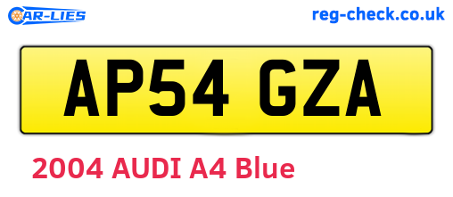 AP54GZA are the vehicle registration plates.