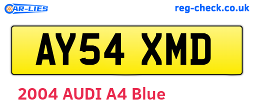 AY54XMD are the vehicle registration plates.