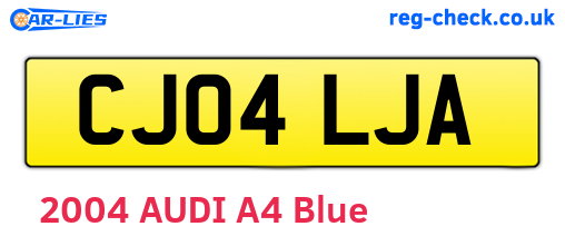 CJ04LJA are the vehicle registration plates.