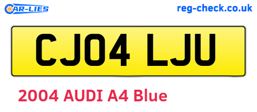 CJ04LJU are the vehicle registration plates.