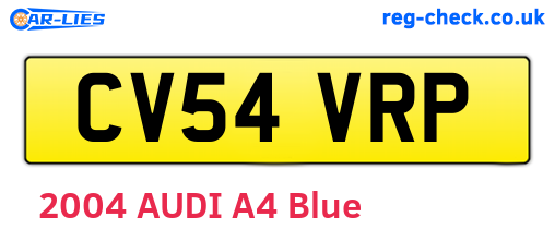 CV54VRP are the vehicle registration plates.