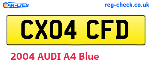 CX04CFD are the vehicle registration plates.