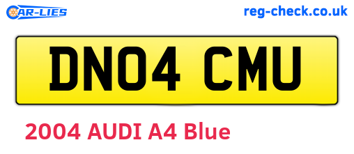 DN04CMU are the vehicle registration plates.