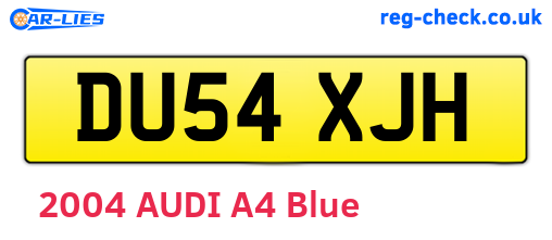 DU54XJH are the vehicle registration plates.