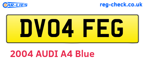 DV04FEG are the vehicle registration plates.