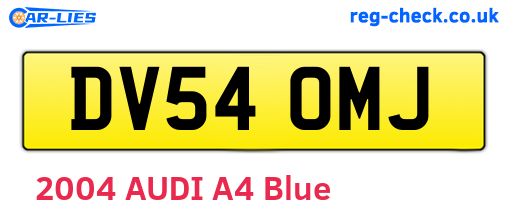 DV54OMJ are the vehicle registration plates.