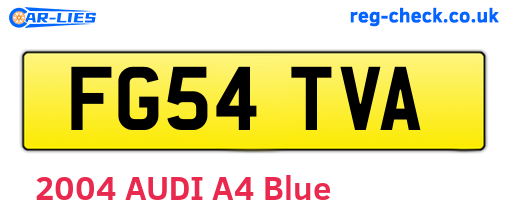 FG54TVA are the vehicle registration plates.