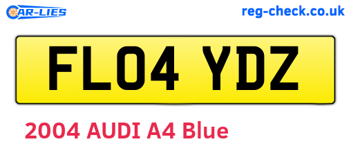 FL04YDZ are the vehicle registration plates.