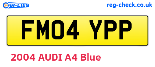 FM04YPP are the vehicle registration plates.