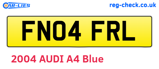 FN04FRL are the vehicle registration plates.