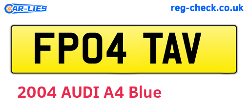 FP04TAV are the vehicle registration plates.