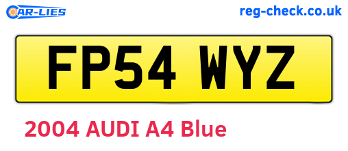 FP54WYZ are the vehicle registration plates.