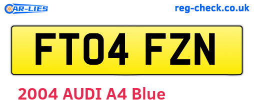 FT04FZN are the vehicle registration plates.