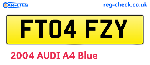 FT04FZY are the vehicle registration plates.