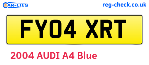 FY04XRT are the vehicle registration plates.