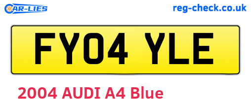 FY04YLE are the vehicle registration plates.
