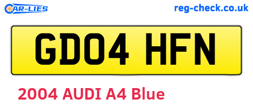GD04HFN are the vehicle registration plates.