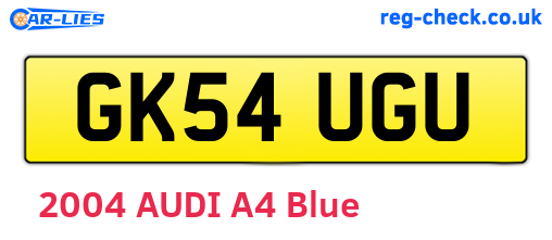 GK54UGU are the vehicle registration plates.