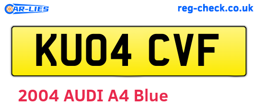 KU04CVF are the vehicle registration plates.