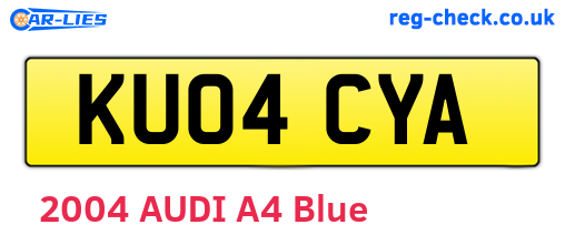 KU04CYA are the vehicle registration plates.