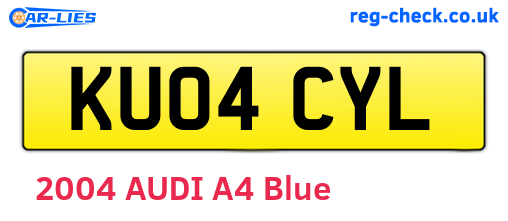 KU04CYL are the vehicle registration plates.