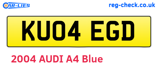 KU04EGD are the vehicle registration plates.