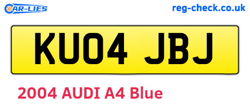KU04JBJ are the vehicle registration plates.