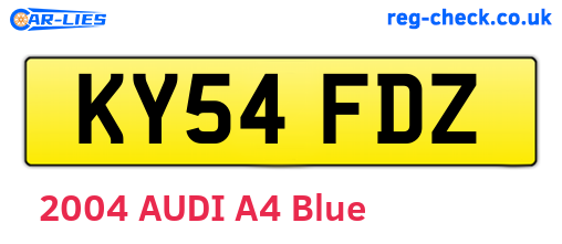 KY54FDZ are the vehicle registration plates.