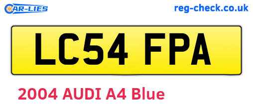 LC54FPA are the vehicle registration plates.