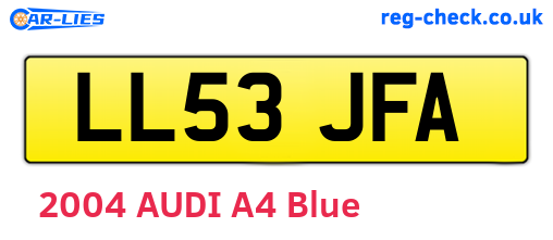 LL53JFA are the vehicle registration plates.