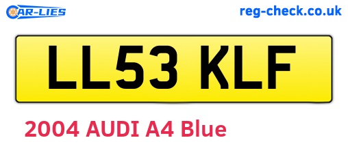 LL53KLF are the vehicle registration plates.