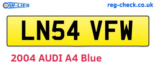 LN54VFW are the vehicle registration plates.