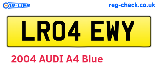 LR04EWY are the vehicle registration plates.