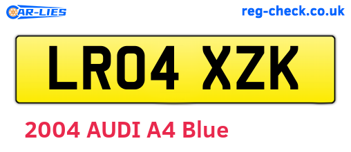 LR04XZK are the vehicle registration plates.