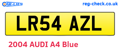 LR54AZL are the vehicle registration plates.