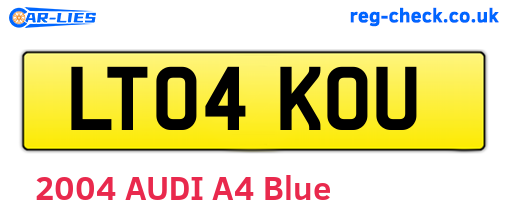 LT04KOU are the vehicle registration plates.