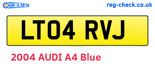 LT04RVJ are the vehicle registration plates.