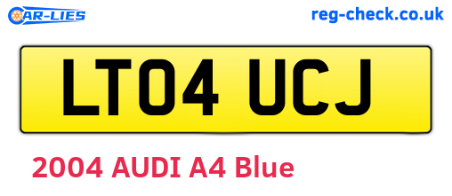 LT04UCJ are the vehicle registration plates.